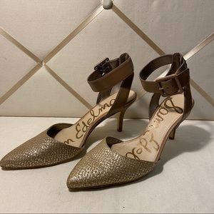 Sam Edelman Gold and Camel Shoes